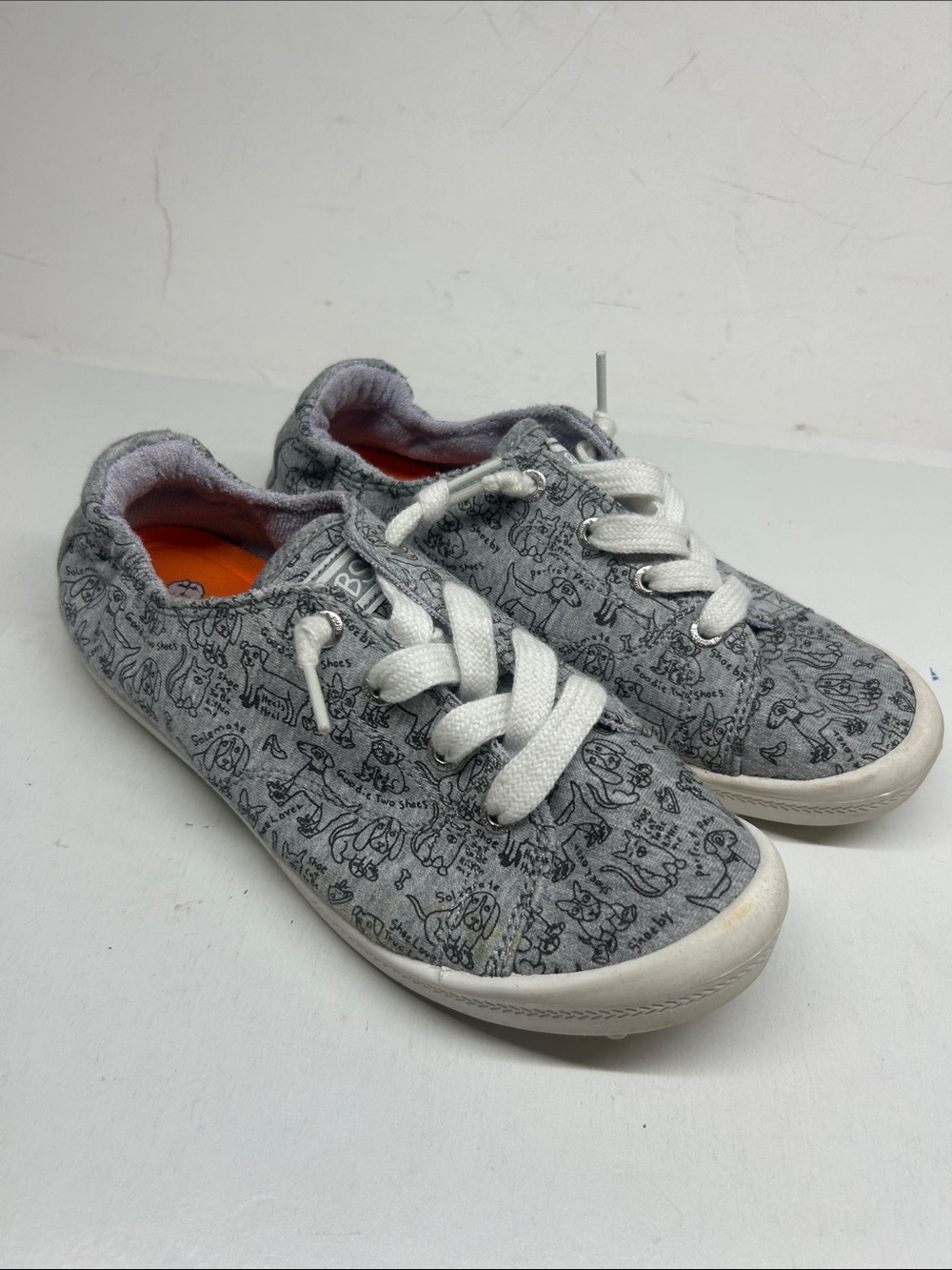 BOBS from Skechers Grey Doodle-Print Kids Sneakers